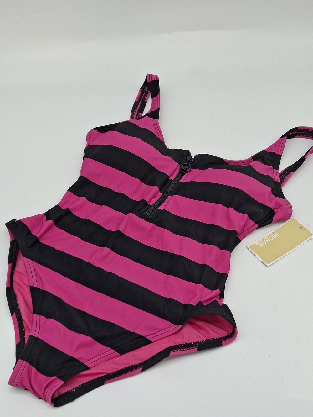 MICHAEL Michael Kors Zip Front One-Piece Swimsuit Cerise Pink 6